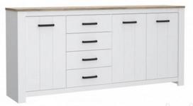 Komoda Forte Elara ERXK241-C586, balta, 42 cm x 206 cm x 96 cm