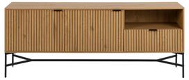 Komoda Jaipur H000022087, ąžuolo/juoda, 180 cm x 40 cm x 70 cm