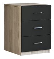 Komoda Kalune Design Vario C 956LCS1302, ąžuolo/juoda, 46.5 cm x 44.5 cm x 61.8 cm