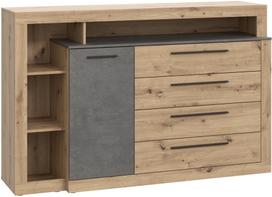 Komoda Forte Bellevue BLQK351L-C772, ruda/pilka, 160.5 cm x 43.4 cm x 107.3 cm