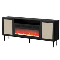 Komoda Cama Meble Juta EF, juoda/smėlio, 202.2 cm x 38 cm x 65 cm