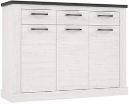 Komoda Forte Montreal ALDK331-M122, juoda/smėlio, 41 cm x 140 cm x 106 cm