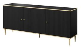 Komoda Cama Meble Glamour, aukso/juoda, 180 cm x 40 cm x 75.5 cm