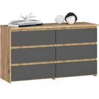 Komoda Akord CL100, ąžuolo/tamsiai pilka, 100 cm x 35 cm x 57 cm