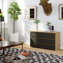 komoda 100 - Komoda Akord CL100, ąžuolo/tamsiai pilka, 100 cm x 35 cm x 57 cm - 4 nuotrauka
