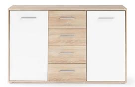 Komoda Forte Pilvi NTU231-Q45F, ruda/balta, 35 cm x 120 cm x 85 cm