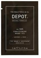 Aveda Depot, 500 barzdos ir ūsų specifikacijos Nr. 505, barzdos aliejus, oda ir mediena, vitaminas E, blizgesiui ir minkštumui, 5 ml vyrams