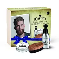 ROOMCAYS_SET Barzdos priežiūros rinkinys barzdos aliejus 50ml   barzdos balzamas 30ml   šepetys su šerno šeriais