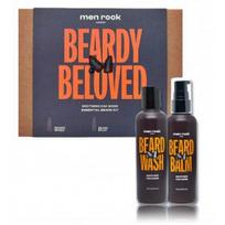 Men Rock Beardy Beloved Soothing Oak Moss barzdos priežiūros rinkinys vyrams (šampūnas 100 ml.   balzamas 100 ml.) - Rinkinys
