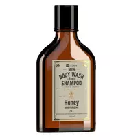 HISKIN_Men Whisky kūno prausiklis, plaukų ir barzdos šampūnas 3in1 Honey 100ml