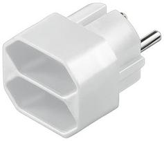 goobay Stromadapt 1Schuko->2Euro baltas