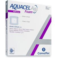 CONVATEC tvarstis su silikonu AQUACEL AG FOAM, 21 cm x 21 cm, 5 vnt.
