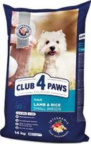 sausas sunu maistas club 4 - CLUB 4 PAWS Premium Hipoalerginis sausas maistas suaugusiems mažų veislių šunims su ėriena ir ryžiais, 14 kg - 1 nuotrauka
