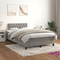 vidaXL Lova su spyruoklėmis ir čiužiniu, 120x200 cm, pilka (Grey)