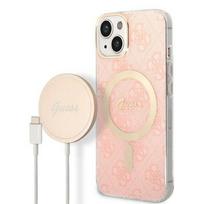 Guess 4G Print MagSafe dėklas ir belaidis įkroviklis Apple iPhone 13 Pro Max Rožinė (Pink)