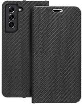 Forcell "LUNA Book Carbon" dėklas Samsung Galaxy S21 Juodas (Black)