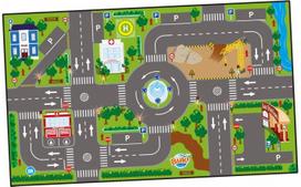 Kilimas Buki Playmat City, įvairių spalvų, 120 cm x 72 cm