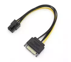 RoGer SAPCIE6P 15pin SATA Power to 6pin PCIe Adapteris 20cm
