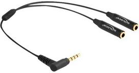 DeLOCK 66242 Audio Splitter 3.5mm Male to 2x 3.5mm Female 0.25 m Juodas (Black)