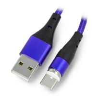 usb c magnetinis laidas - Akyga AK-USB-42 USB 2.0 kabelis 1m USB A - C Mėlyna (Blue) - 2 nuotrauka