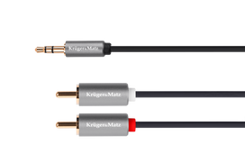 5 0 garso sistema - Kruger & Matz Basic 2RCA - AUX 3.5mm kabelis 1m - 2 nuotrauka
