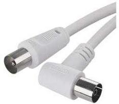 EMOS RF TV antenos kabelis 3.5m, kištukas - lizdas kampu, Baltas (White)