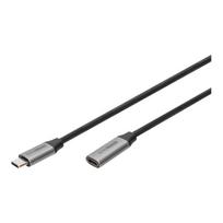 Digitus USB-C/M į USB-C/F ilgintuvas DB-300230-010-S Juodas (Black)