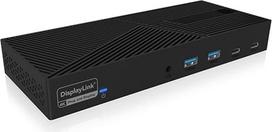 hdmi type c laidas - Icy Box IB-DK2246AC 11in1, HDMI, DP, LAN, USB-C Juodas (Black) - 2 nuotrauka