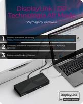 hdmi type c laidas - Icy Box IB-DK2246AC 11in1, HDMI, DP, LAN, USB-C Juodas (Black) - 5 nuotrauka