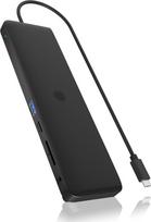 usb c laidas 4k - ICY BOX IB-DK2116-C Multi-Docking Station 12-in-1, juoda (Black) - 1 nuotrauka