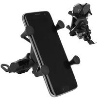 Trizand MX Motociklo telefono laikiklis su pakrovėju Juodas (Black)