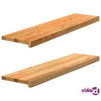 palange ruda - vidaXL Palangės, 2 vnt, šviesiai rudos (Light Brown), 100 x 25 x 2 cm, ąžuolo medienos - 2 nuotrauka