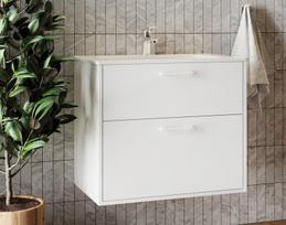 Vonios spintelė su praustuvu AFINA AF-80, balta (White)
