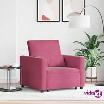 raudona sofa - Fotelis vidaXL 3-1 vienvietė sofa-lova konvertuojama burgundijos raudona (Burgundy Red) - 2 nuotrauka