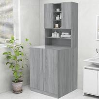 vidaXL Skalbimo mašinos spintelė, pilka sonoma ąžuolo (Grey Sonoma Oak)