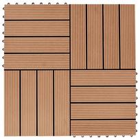 vidaXL WPC grindų plytelės, 30 cm x 30 cm, tikmedžio (Teak), 11 vnt.
