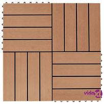 tikmedzio - vidaXL WPC grindų plytelės, 30 cm x 30 cm, tikmedžio (Teak), 11 vnt. - 3 nuotrauka