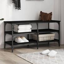 vidaXL Batų suoliukas ENBVXL839043, juodas (Black)