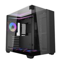darkflash korpusas - Darkflash TH285 kompiuterio dėklas, juodas (Black) + 4 ventiliatoriai - 1 nuotrauka