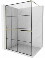 Dušo sienelė Mexen Kioto  Walk-In, 130 cm x 200 cm, aukso/juoda