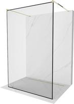 Dušo sienelė Mexen Kioto Walk-In Black Border, 140 cm x 200 cm, aukso/juoda