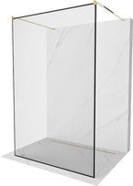 Dušo sienelė Mexen Kioto Walk-In Black Border, 120 cm x 200 cm, aukso/juoda