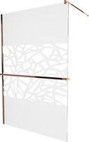 Dušo sienelė Mexen Kioto  Walk-In, 90 cm x 200 cm, rausvo aukso