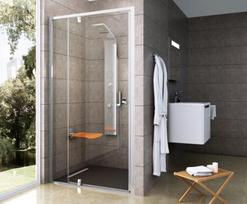 grudinto stiklo durys - Dušo durys Ravak Pivot PDOP2-100, 100 cm x 190 cm, aliuminio/skaidri - 1 nuotrauka