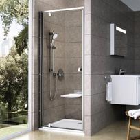 grudinto stiklo durys - Dušo durys Ravak Pivot PDOP1-90, 90 cm x 190 cm, satino/skaidri - 1 nuotrauka