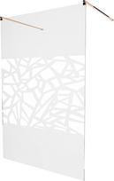 Dušo sienelė Mexen Kioto Walk-In, 100 cm x 200 cm, balta/rausvo aukso
