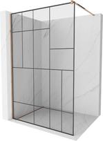 Dušo sienelė Mexen Kioto Walk-In, 90 cm x 200 cm, juoda/rausvo aukso