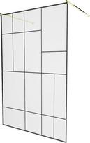 Dušo sienelė Mexen Kioto 800-100-002-50-78, 100 cm x 200 cm, aukso/juoda