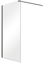 Dušo sienelė Besco Aveo Black 90 Walk In, 90 cm x 195 cm, skaidri/juoda
