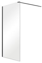 Dušo sienelė Besco Aveo Black 120 Walk In, 120 cm x 195 cm, skaidri/juoda